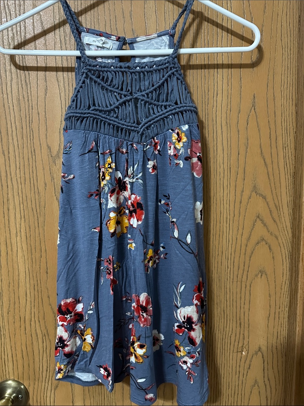 Maurices Blue Floral Macramé Skater Dress